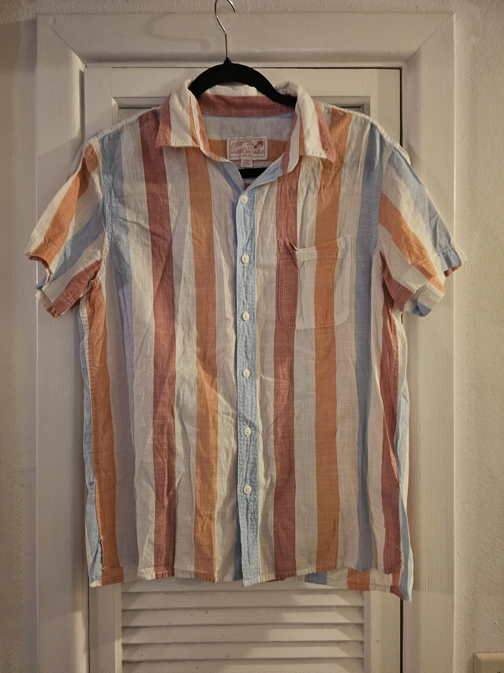 3/$13 Men's Short-Sleeve Striped Button-Up Shirt - Multicolor
